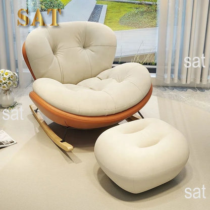 */-* Modern Eggshell Design Adult Recliner Chair Single Leisure Sofa Chair For Living Room Balcony