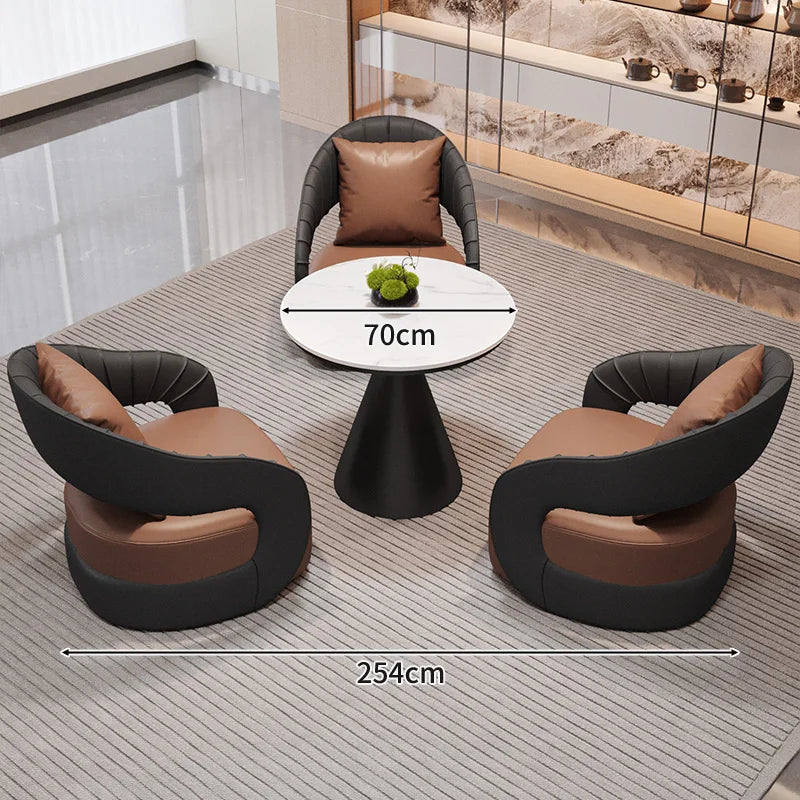 YJQ Business Negotiation Table and Chair Set for Sales Office, Hotel Lobby Reception, Guest Reception, and Rest Area Sofa