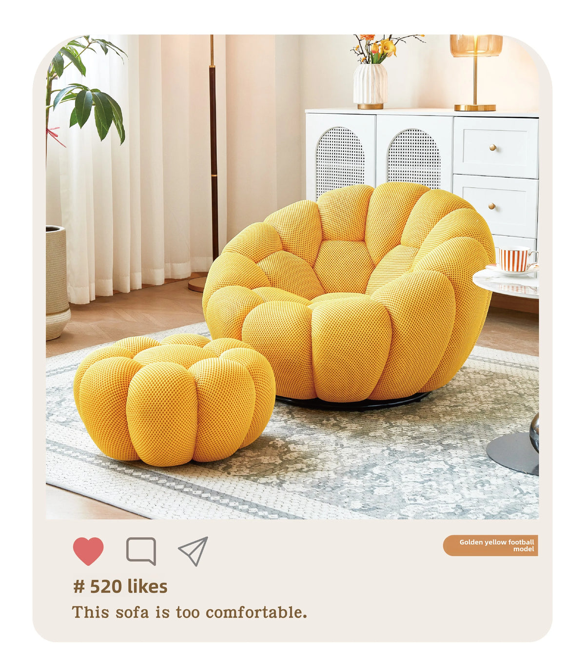 Modern Pumpkin Chair Luxury Bubble Sofa Single Lounge Seat Lazy Recliner for Bedroom Balcony Living Room Aesthetic Accent