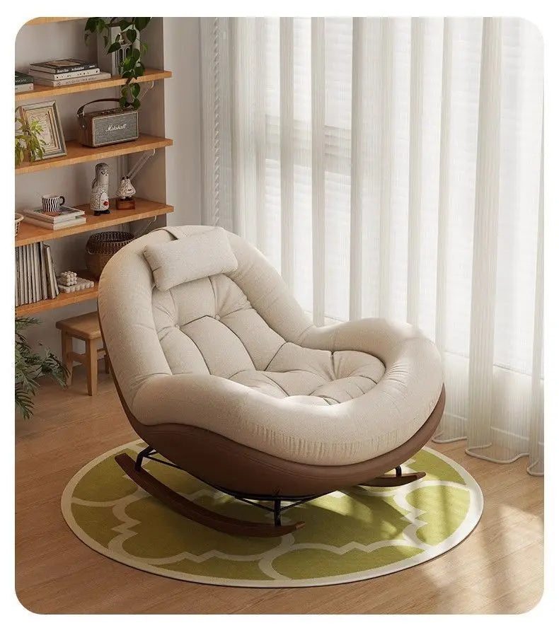New Beanbag Chair Single Rocking Chair for Living Room Balcony Comfortable Upholstered Recliner