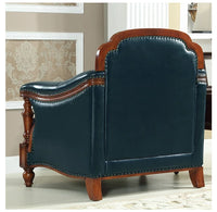 American first-layer leather sofa combination simple household solid wood corner villa L-shaped sofa