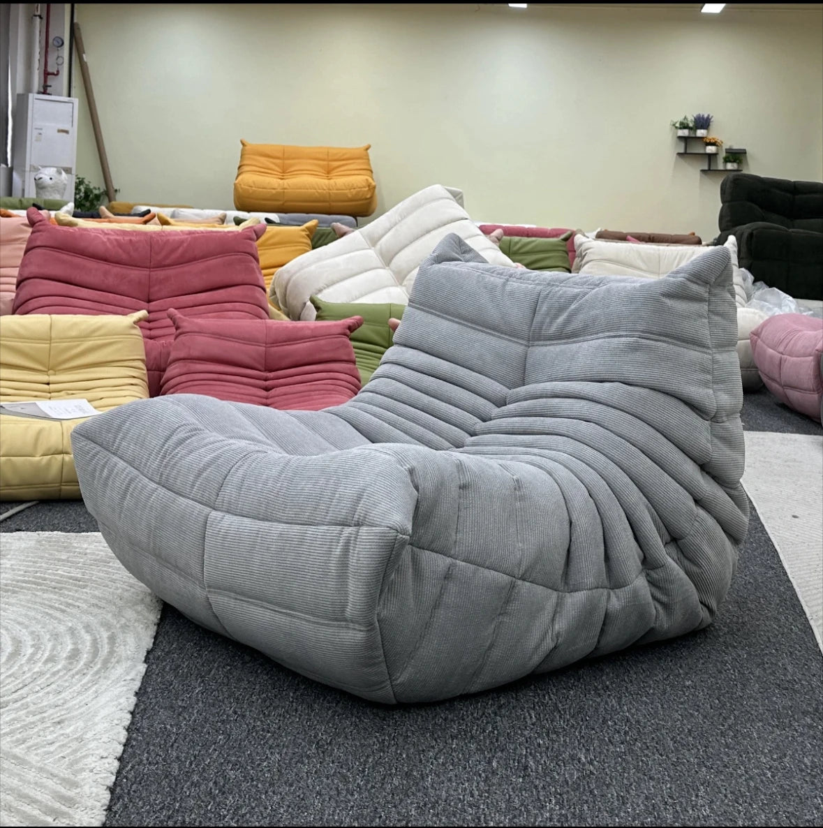 Lazy sofa, togo caterpillar sofa, light luxury, simple Internet celebrity creative chair, suede freehand space recliner