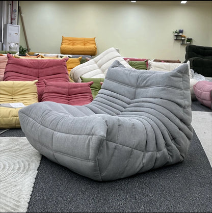 Lazy sofa, togo caterpillar sofa, light luxury, simple Internet celebrity creative chair, suede freehand space recliner