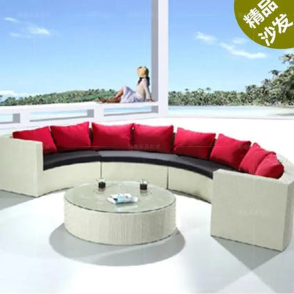 Living Room Combination Garden Sofas Courtyard Simple Lawn Coffee Table Garden Backrest Pe Rattan Furniture Sofá Jardín MHHYSF