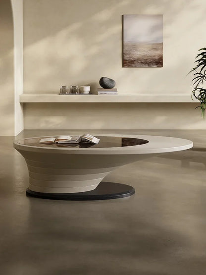 z. * Abyss table basse salon ménage petit appartement lumière luxe moderne ovale table basse en verre