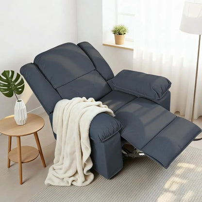 Adult Swivel Rocker Recliner with Massage & Heat, Manual Rocking Chair featuring USB Port and Side Pocket, Ideal for Small Space