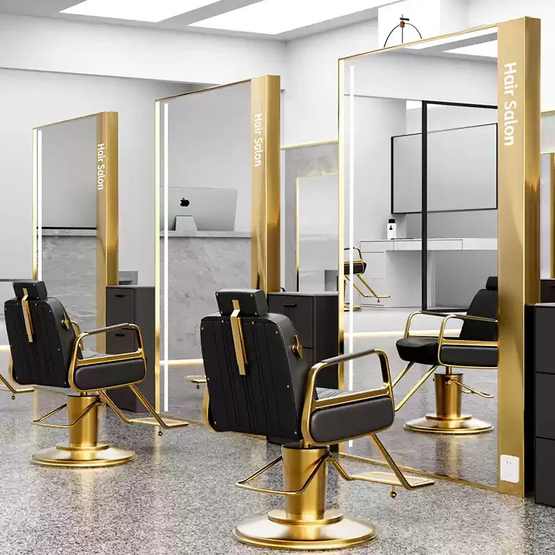 HJ Barber Shop Mirror Quick Cut Special Mirror Hair Salon Internet celebrity hair salon Full Lamp Mirror