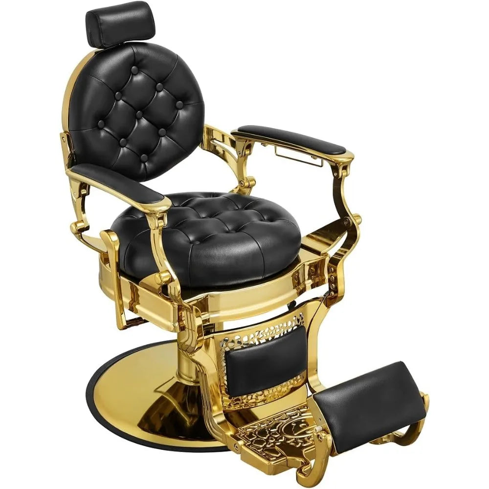 Hair Styling Chair Reclining: Men’s Barber Chairs for Barber Station - Heavy Duty Salon Chair with Footrest for Hair Stylist