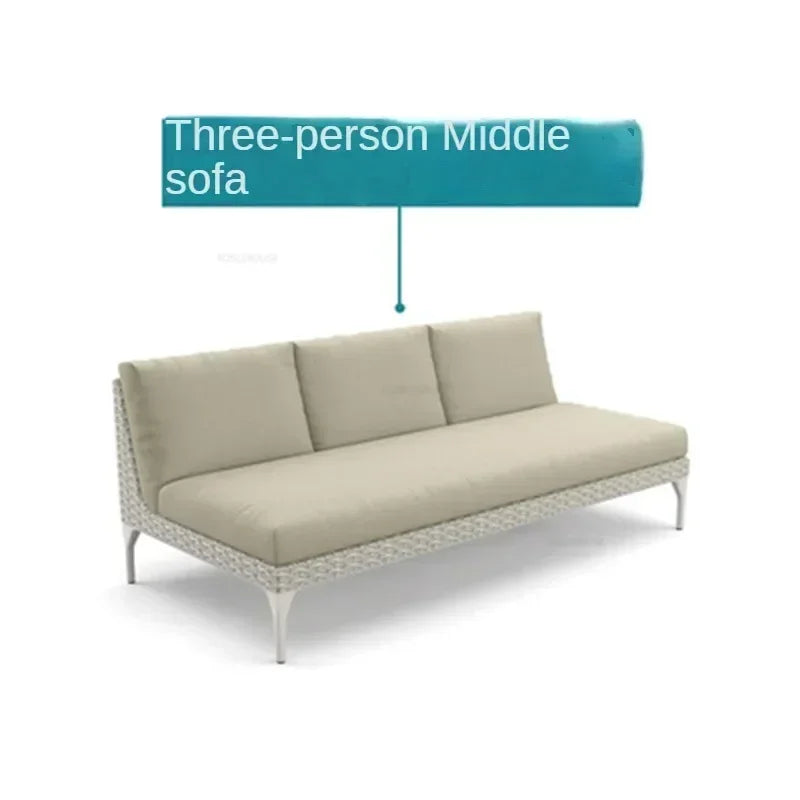 Modern Leisure PE Rattan Outdoor Sofas Set Patio Balcony Lounge Chair Simple Home Waterproof Sun Protection Set Garden Furniture