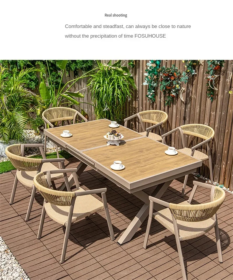 Outdoor Garden Furniture Sets Waterproof Open-air Balcony Aluminum Alloy Chair Outdoor Furniture Sets Courtyard Table and Chair