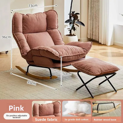 Lazy sofa single sofa rocking chair reclining chair balcony casual rocking chair can sit or lie down