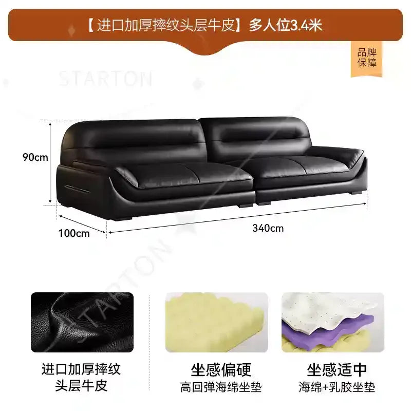 Leather Lounge Sofa, Luxury Italian Nordic Design, Lazy Couch Recliner, Mini Three Seater Divani Da Soggiorno Furniture