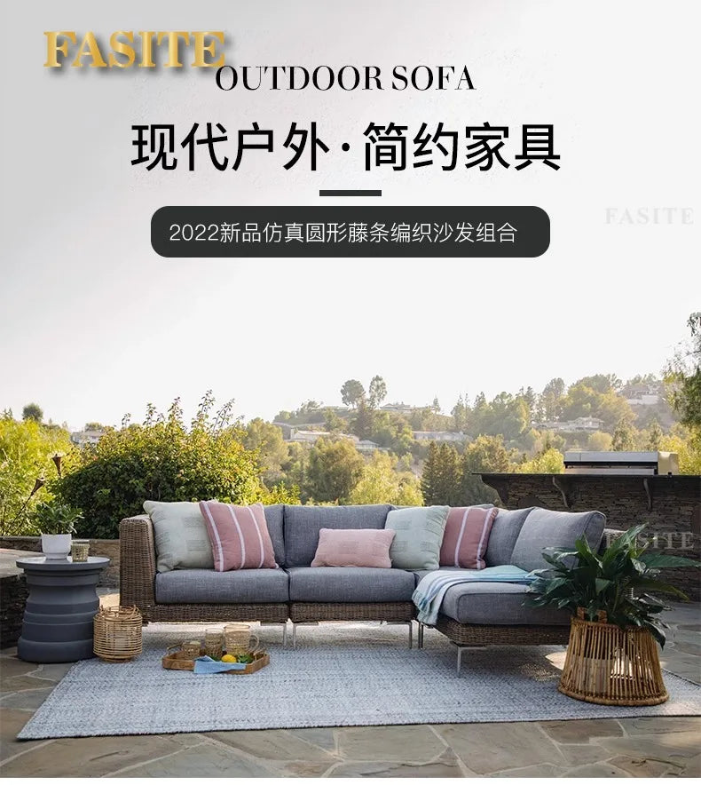Outdoor rattan sofa outdoor rattan garden homestay sofa furniture