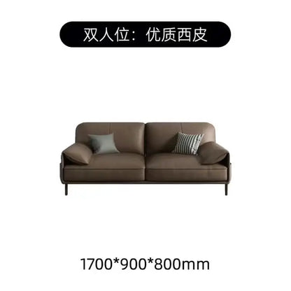 Simple Modern Office Sofa Coffee Table Set Luxury Genuine Leather Three-Seater for Business Meeting Reception Living Room Hotel
