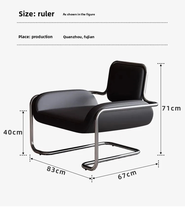 Single chair medieval stainless steel special-shaped convex living room reception leisure single sofa