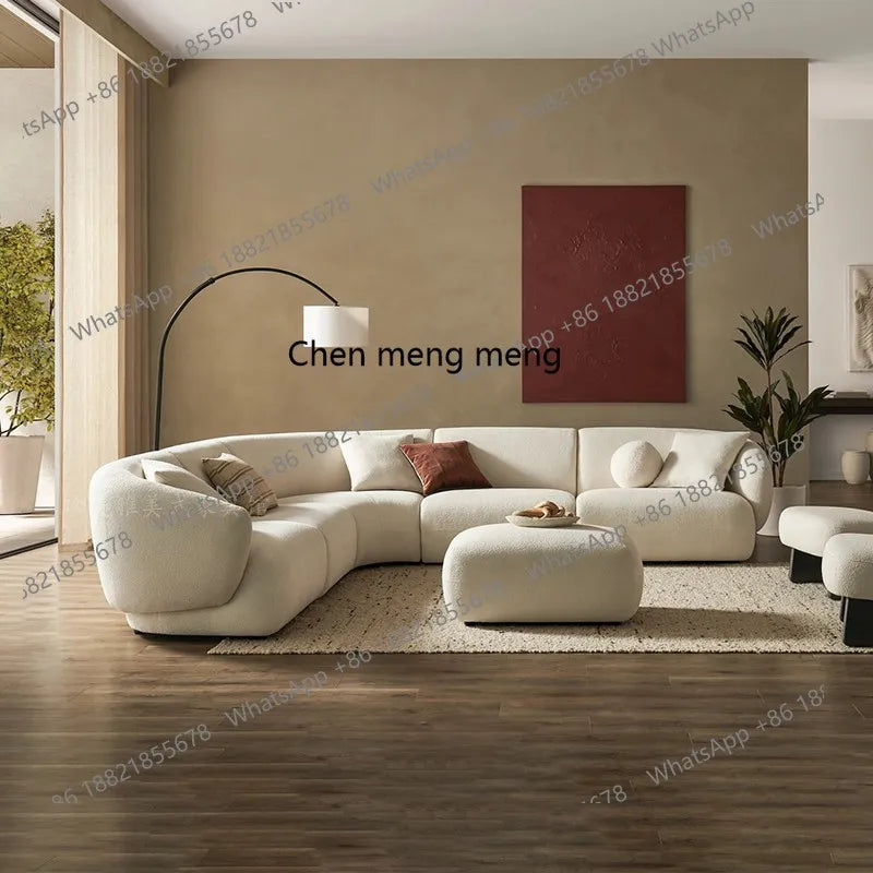Italian light luxury cream style fabric sofa small apartment living room corner sofa new apartment