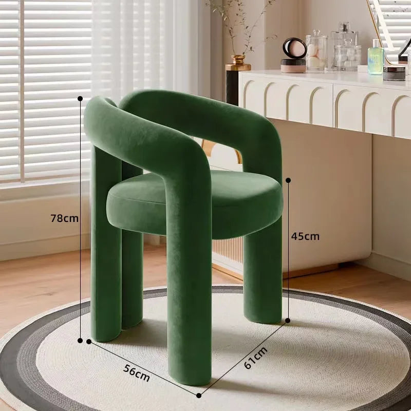 Modern Minimalist Upholstered Accent Chair with Curved Armrests Comfy Design for Living Room Bedroom and Home Office