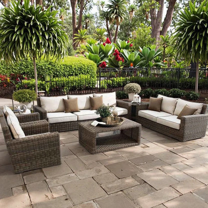 Coronado Style Luxury 8 Seater Outdoor Rattan Sofa Set Garden Furniture Collection
