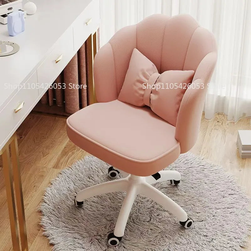 Computer Chair, Comfortable, Sedentary, Backrest, Home, Study, Office, Swivel Chair, Bedroom, Dresser, Petal, Makeup Chair