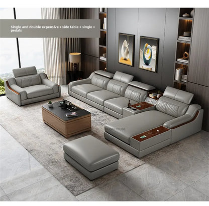 Italian Light Luxury Living Room Sofas Combination Nordic Double Sofas for Living Room Home Furniture Designer Leather Back Sofa