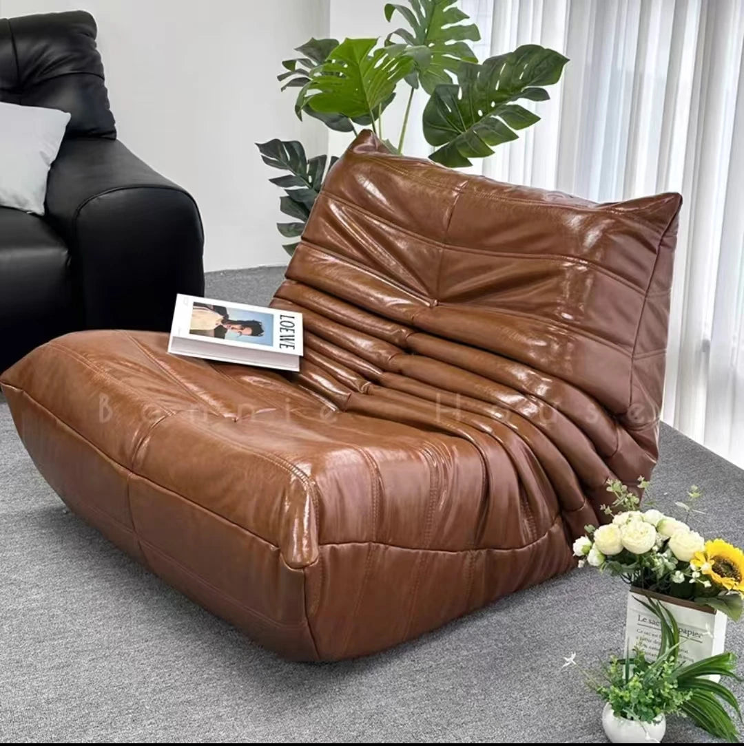 Oil wax caterpillar sofa, fashionable, high-end and atmospheric, luxurious decoration for living room, bedroom, hotel