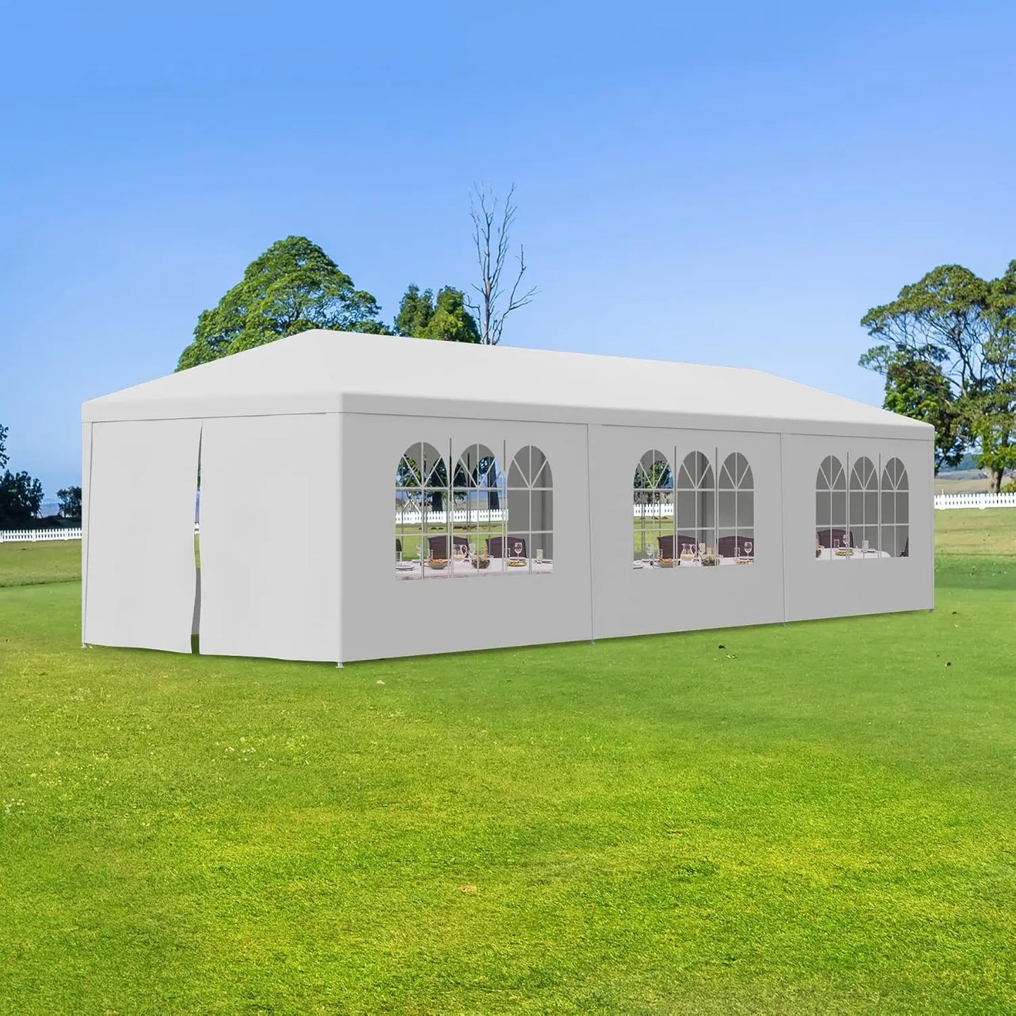 10x30 Party Tent Outdoor Canopy Tents for Parties with 8 Removable Sidewalls Heavy Duty Waterproof Gazebo Shelter, Customized