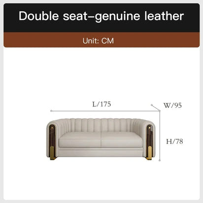 Luxury classic leather sofa set for living room and bedroom, perfect for reception and relaxation in Nordic style