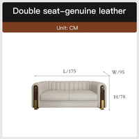 Luxury classic leather sofa set for living room and bedroom, perfect for reception and relaxation in Nordic style
