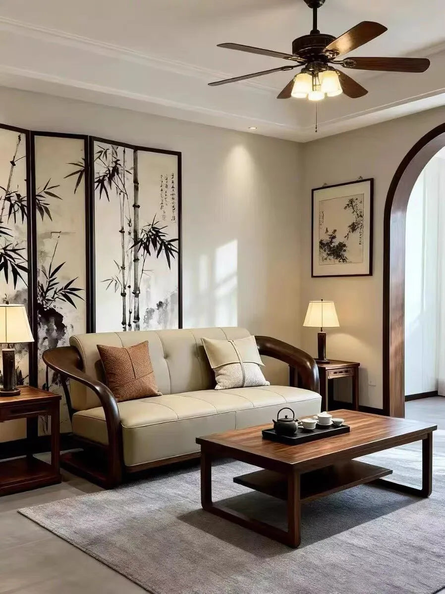 Walnut Sofa Upholstered Sofa 3 Seater Sofa Couch For Living Room Apartment 86