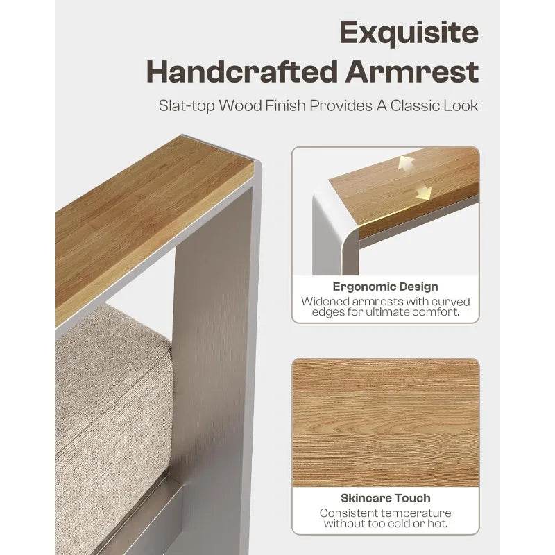 Aluminum Outdoor Patio Furniture Armchair, All-Weather Outdoor Patio Sofa with Washable Thick Cushion, Patio Sofa Couch Set of 2