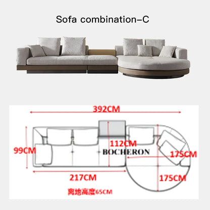 Italian Couch  For Living Room Minimalist Cotton And Linen Fabric Sectional Sofa Large Flat Floor Designer Living Room Sofas
