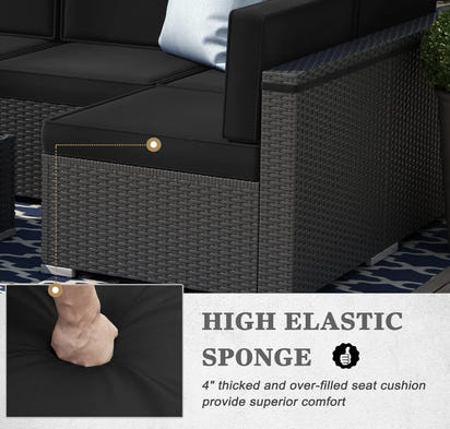 8 Pieces Patio Furniture Set with 44