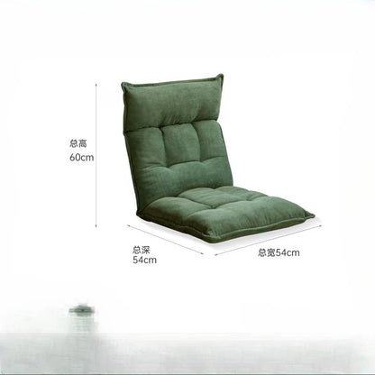 Folding Lounge Chair Cream Lazy Recliner Padded Backrest Compact Foldable Chair for Bedroom Balcony Living Room Furniture