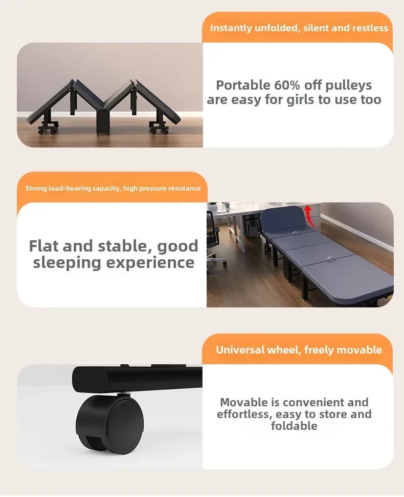 Rollaway bed Single office lunch break bed Nap bed Portable retractable hidden escort bed Rollaway bed Camp bed