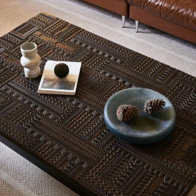 Villa Retro Coffee Tables Carving Minimalist Design Fashion Hotel Coffee Tables Office Advanced Home Furniture Couchtisch Ls40cj