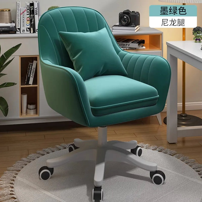 Home Comfortable Long-Sitting Backrest Computer Adjustable Swivel Chair for Girls' Bedroom Dormitory Study Desk Chair