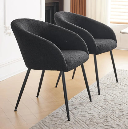 Modern Small Accent Chair, Comfy Sherpa Makeup Vanity Chair with Metal Legs, Decorative Chair no Wheels for Living, Customized