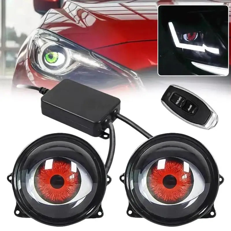 Car Devil Eye LED Headlight 6 Low Light Modes Control The Atmosphere In The Car Universal Motorcycle Lens Headlight