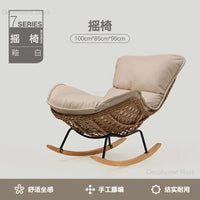 Modern Rattan Living Room Chairs Leisure Lazy Back Sofa Home Lounge Chair Outdoor Balcony Rocking Chair Living Room Furniture