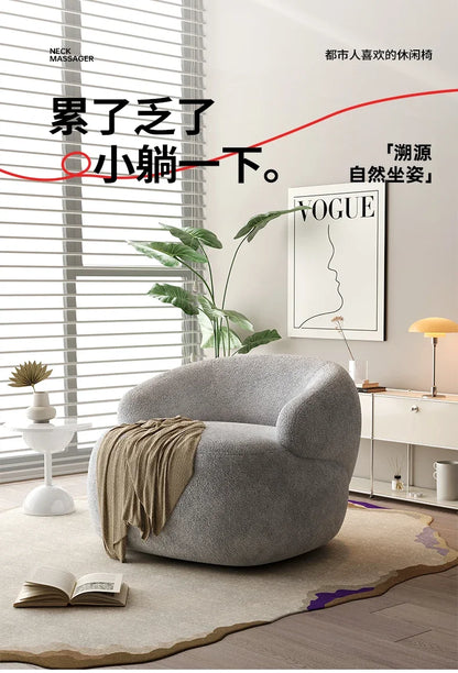 Italian light luxury fabric rotating leisure chair balcony single Nordic modern minimalist designer living room sofa