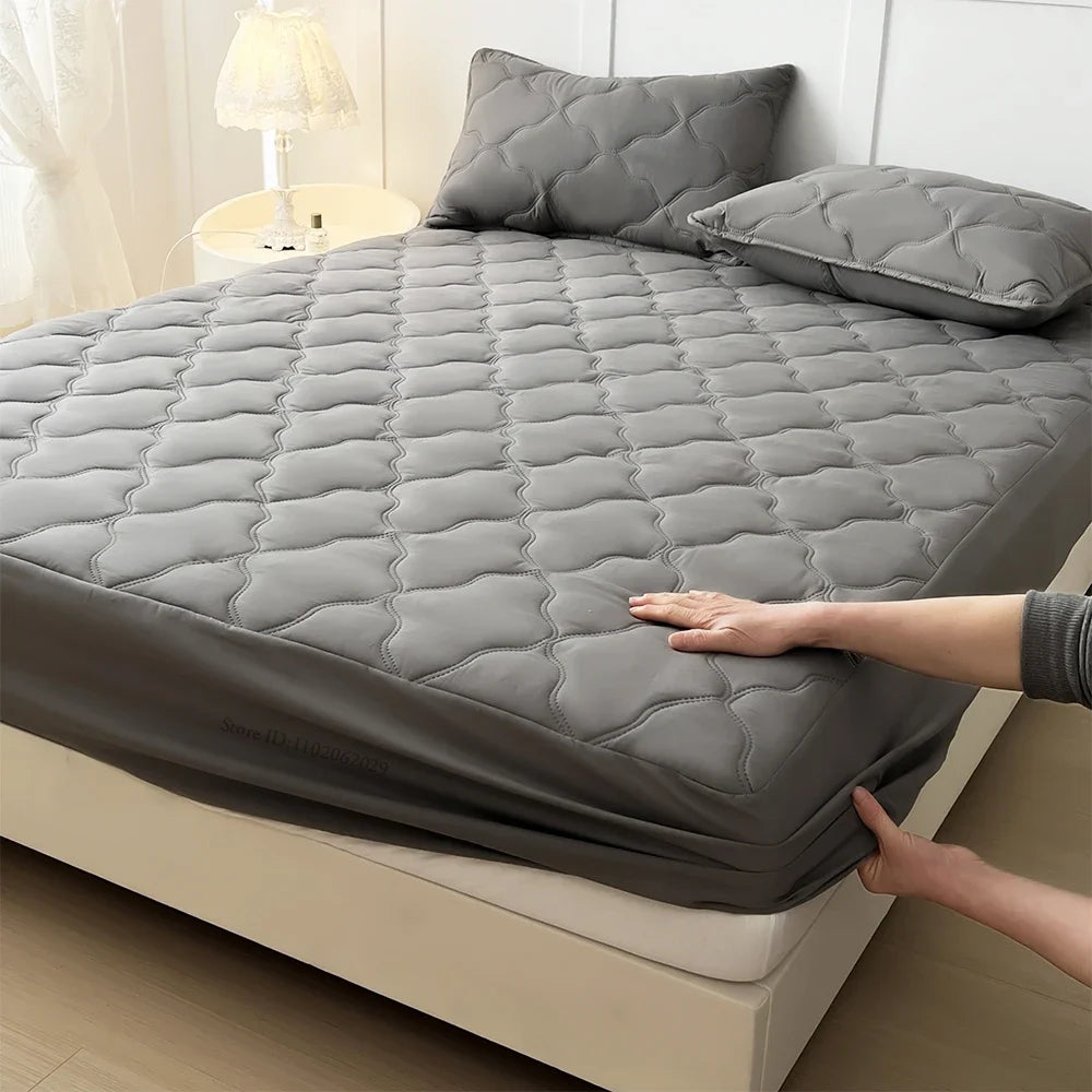 Fitted Bed Sheet Protector Breathable Waterproof Bedspreads Cover Anti-mite Anti-bacterial