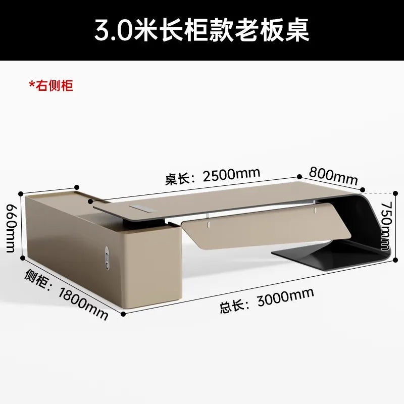 High Quality Boss Office Desk Modern Organizer Storage In Stock Computer Desks Minimalist European Escritorio Oficina Furniture