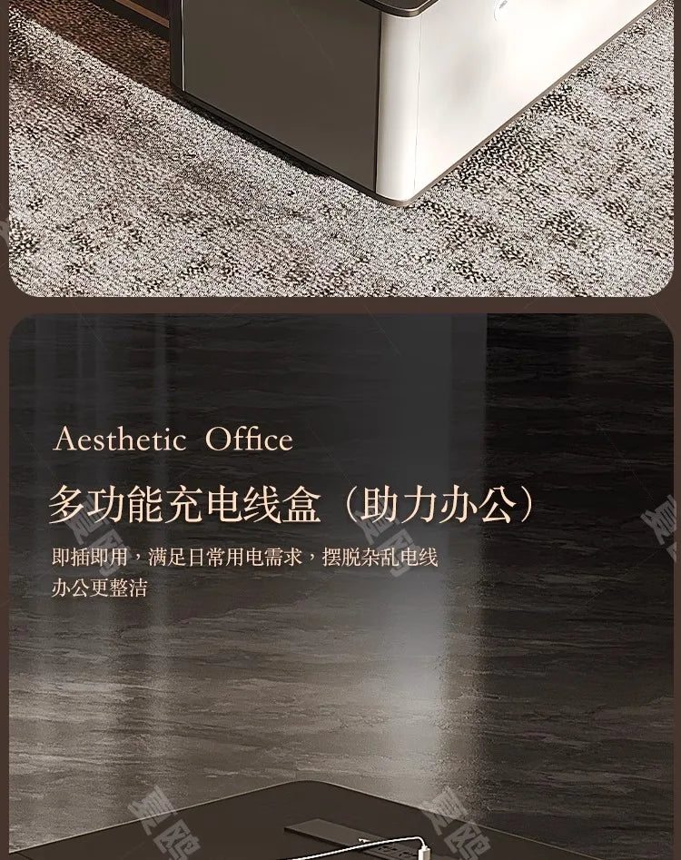 High Quality Light LuxuryOffice Desk Boss L Shaped Work Manager Computer Desks Executive Shelf Escritorio Oficina Furniture