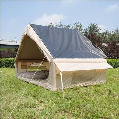 6.3+6 Square Meters Camping Tent with Canopy Electric Air Tent Camping Equipment Inflatable Tent Sun Protection Seaside Beach