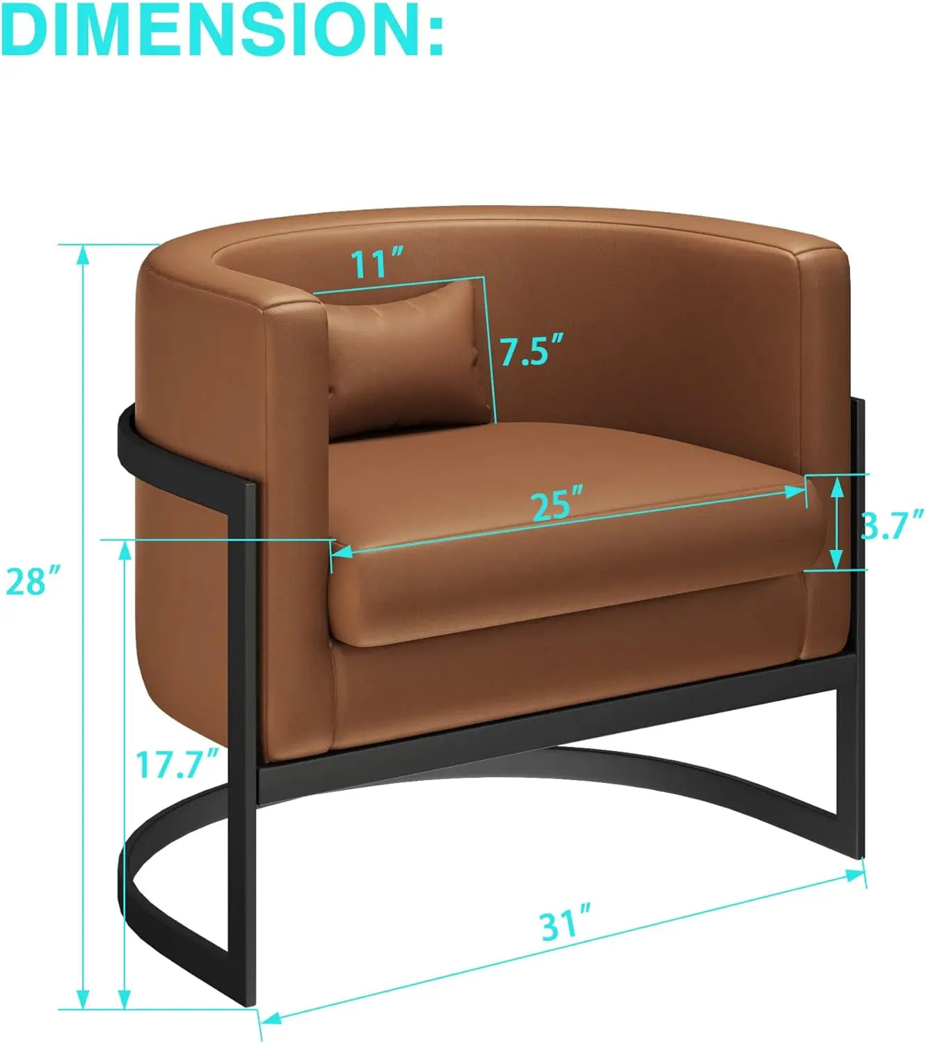 Velvet Upholstered Accent Chair with Gold Frame, Modern Barrel Armchair for Bedroom, Living Room, or Vanity Corner