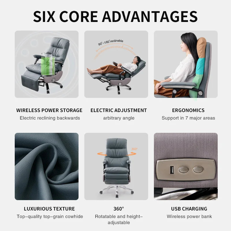 Modern Home Office Executive Chair with Linkage Armrests Relaxation Function Comfortable Workstation Chair