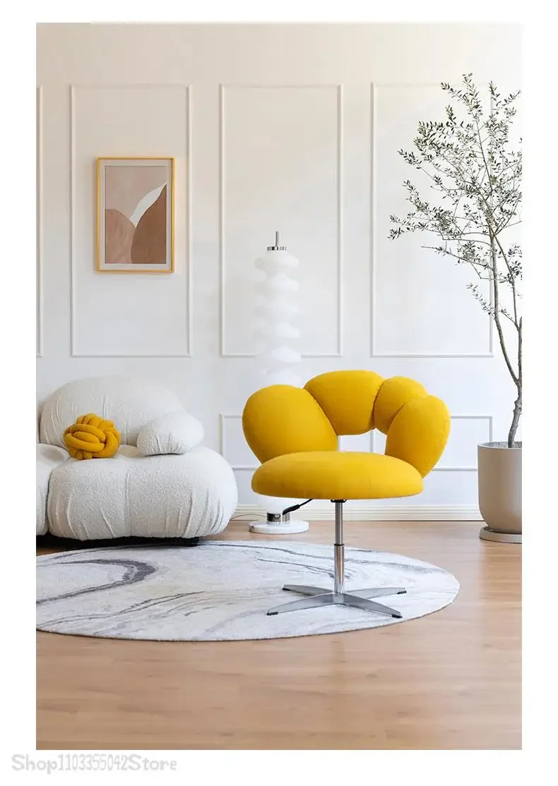 Design creative leisure chair Modern study leisure sofa chair Bedroom lift rotating dressing and makeup chair