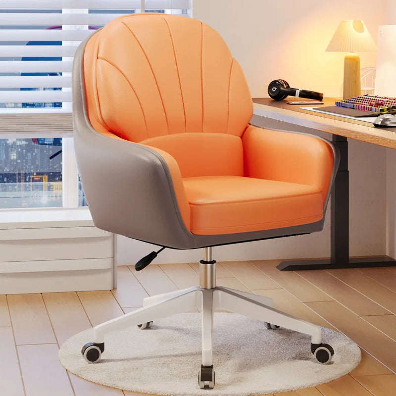Metal Cute Vanity Makeup Chair for Girls Rotating Lift Backrest Computer Chair for Bedroom Dorm Home Office Desk
