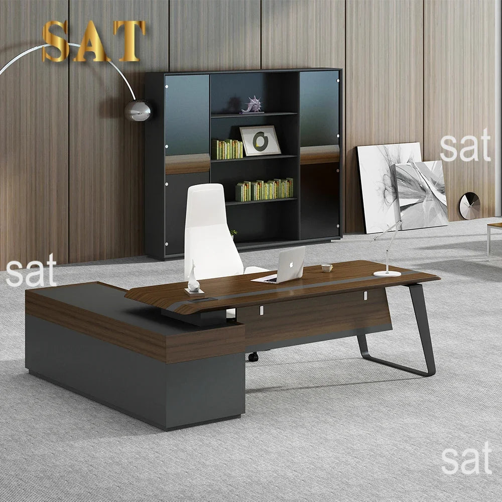 #V New 2024 Boss L Shape Luxury Office Furniture Manager High Tech Modern Executive Ceo Office Desk