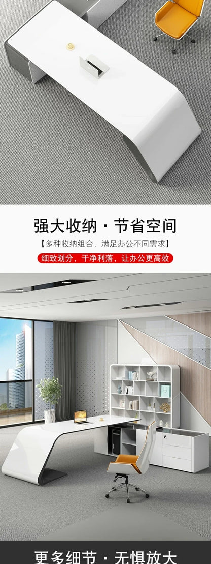 a Boss desk simple modern fashion manager desk large desk white paint boss table